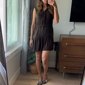 All Saints Dark Olive Sleeveless Mini Dress